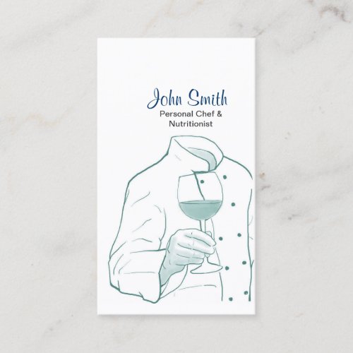 Chef Suit and Wine Drawing Profile Card Business Card