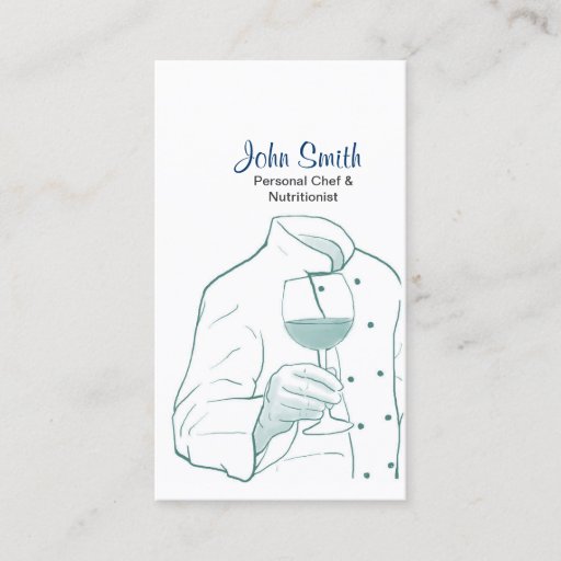 Customizable Chef Suit and Wine Drawing Profile Card Business Card