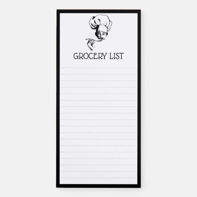 Chef Tasting Food Grocery List Magnetic Notepad (Front)