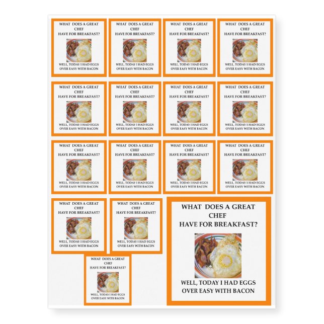 CHEF TEMPORARY TATTOOS (Front)