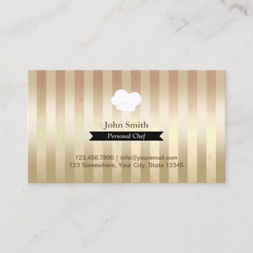 Black Belt Gold Foil Stripes Personal Chef Business Card Templates