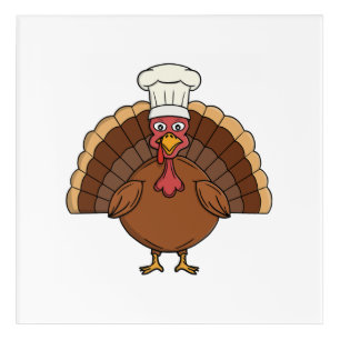 Chef Turkey Cartoon Thanksgiving Acrylic Print