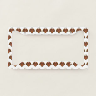 Chef Turkey Cartoon Thanksgiving License Plate Frame