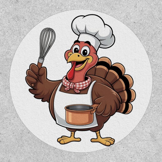 Chef Turkey Thanksgiving Cook Gobbler  Patch (Front)