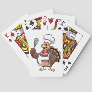 Chef Turkey Thanksgiving Cook Gobbler Poker Cards