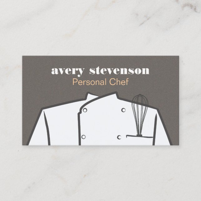 Chef Uniform and Whisk Catering Business Card (Front)