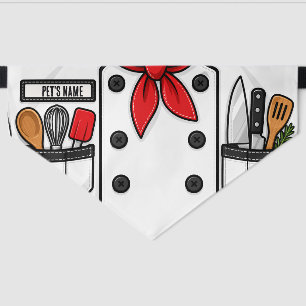 Chef Uniform Costume Custom Halloween Pet Bandana Collar