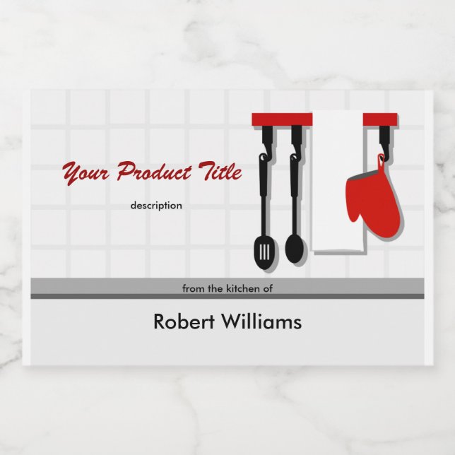 Chef Utensils From the Kitchen Of Product Food Label (Single Label)