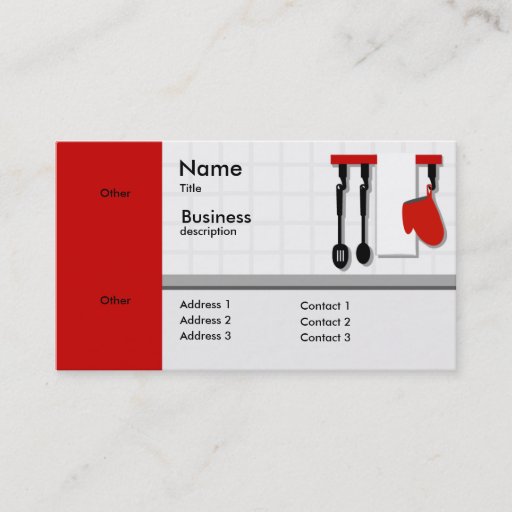 Customizable Chef Utensils Kitchen Business Card