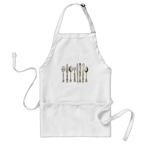 Chef utensils place setting adult apron