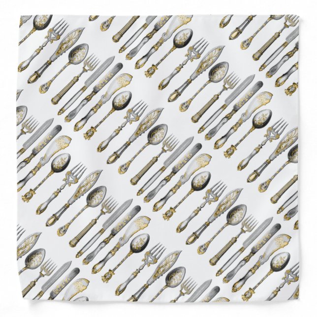 Chef utensils place setting bandana (Front)