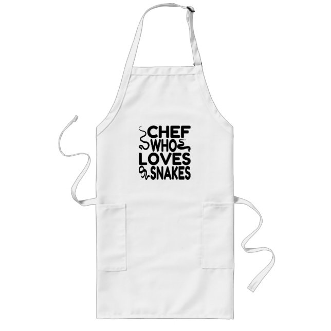 Chef Who Loves Snakes Long Apron (Front)