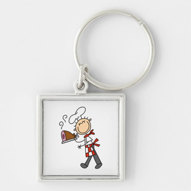 Chef With Baked Ham Keychain (Front)