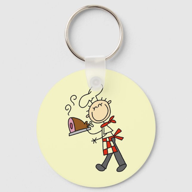 Chef With Baked Ham Keychain (Front)