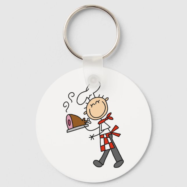 Chef With Baked Ham Keychain (Front)