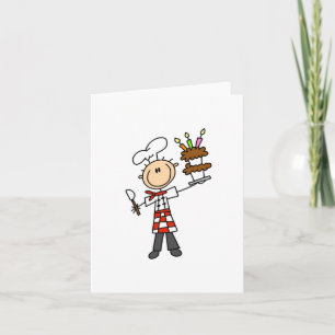 Chef With Birthday Cake Card