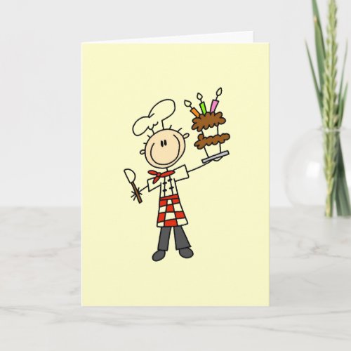 Chef With Birthday Cake Card