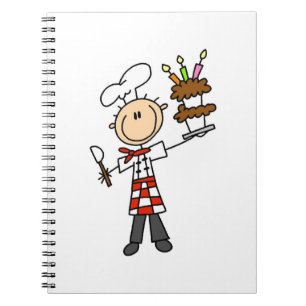 Chef With Birthday Cake Notebook
