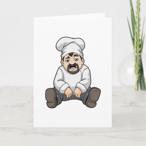 Chef with Chefs hat  Beard Card