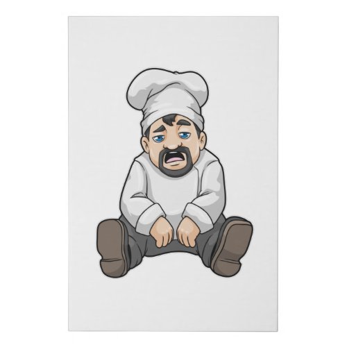 Chef with Chefs hat  Beard Faux Canvas Print