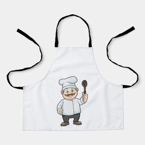 Chef with Chefs hat  Soup spoon Apron