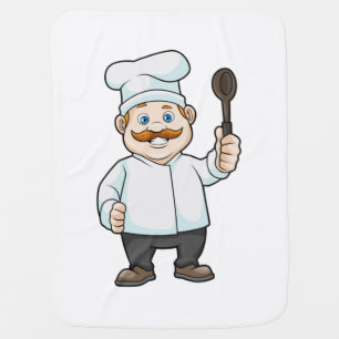 Chef with Chef's hat & Soup spoon Baby Blanket