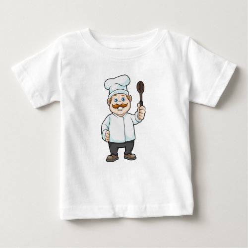 Chef with Chefs hat  Soup spoon Baby T_Shirt