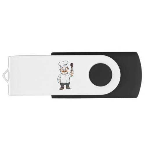 Chef with Chefs hat  Soup spoon Flash Drive