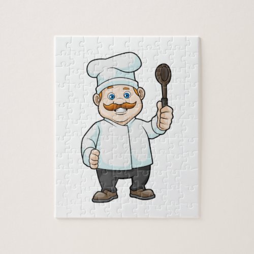 Chef with Chefs hat  Soup spoon Jigsaw Puzzle