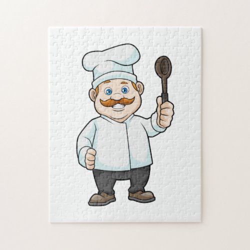 Chef with Chefs hat  Soup spoon Jigsaw Puzzle