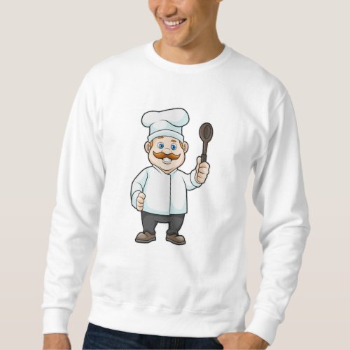 Chef with Chefs hat  Soup spoon Sweatshirt