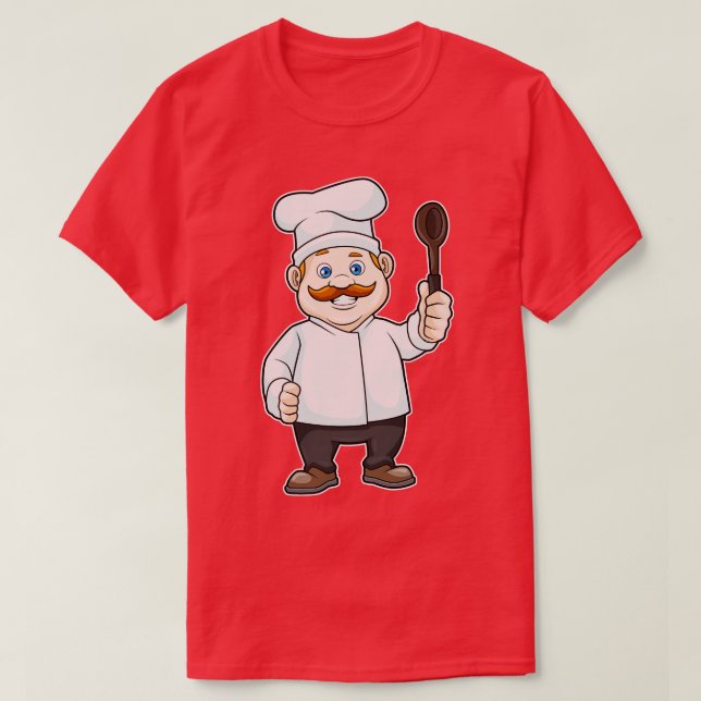 Chef with Chefs hat Soup spoon T-Shirt (Design Front)