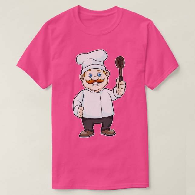 Chef with Chefs hat Soup spoon T-Shirt (Design Front)