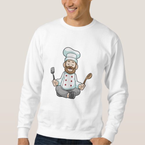 Chef with Cooking apron at Yoga Sweatshirt