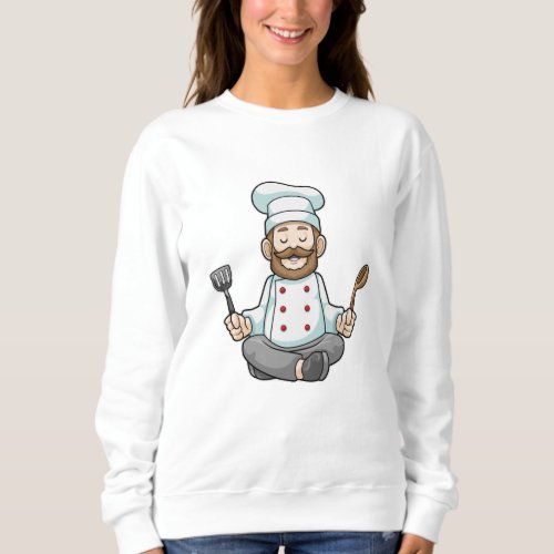 Chef with Cooking apron at Yoga Sweatshirt