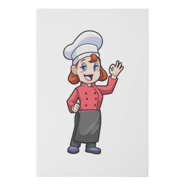 Chef with Cooking apron Faux Canvas Print (Front)