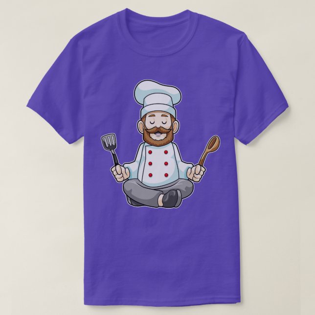 Chef with Cooking apron Wooden spoon at Yoga T-Shirt (Design Front)