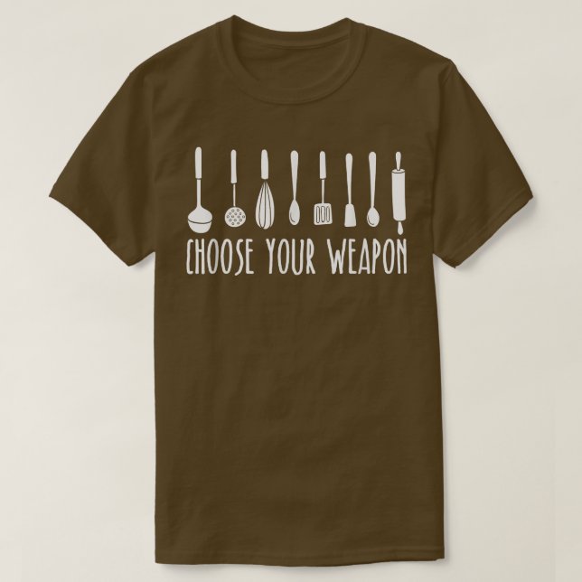 Chef With Cooking Utensils For The Kitchen  T-Shirt (Design Front)