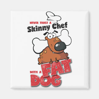 Chef with Fat Dog - Magnet 2