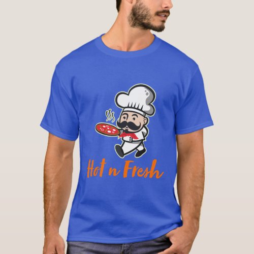 Chef With Hot  Fresh Pizza T_Shirt