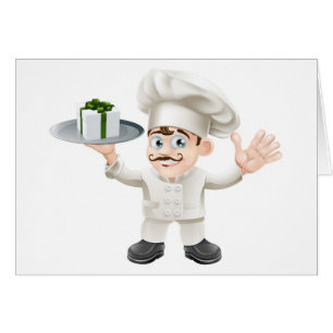 Chef with present cards