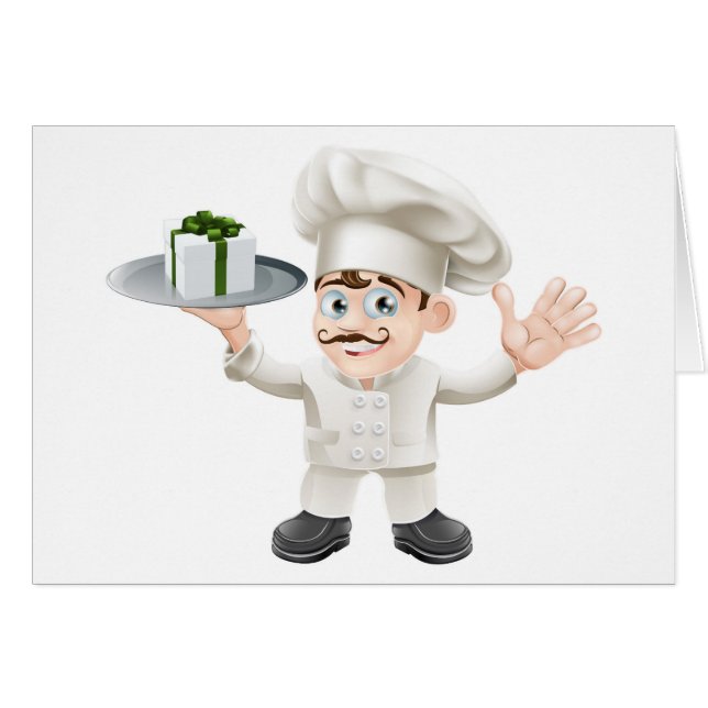 Chef with present cards (Front Horizontal)