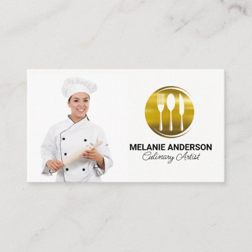 Chef with Rolling Pin  Dinnerware Logo Business Card