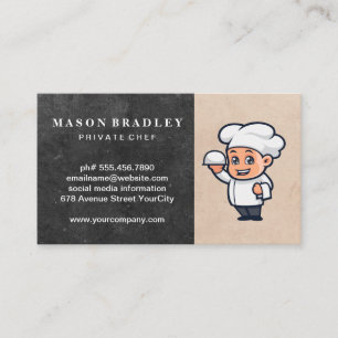 Chef with Serving Tray Business Card