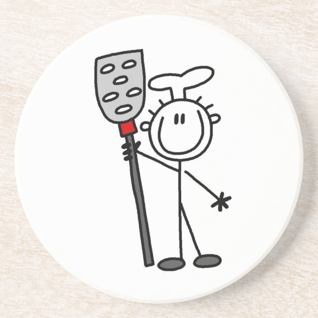 Chef With Spatula Drink Coaster (Front)