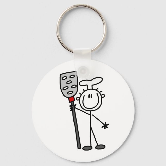 Chef With Spatula Keychain (Front)