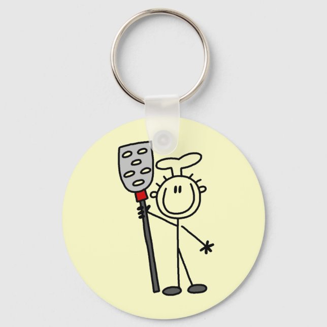Chef With Spatula Keychain (Front)