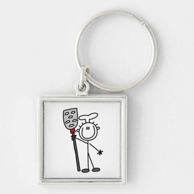 Chef With Spatula Keychain (Front)