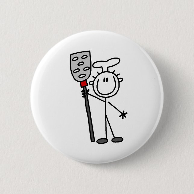 Chef With Spatula Pinback Button (Front)