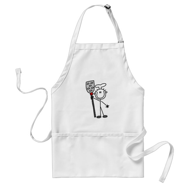 Chef with Spatula Tshirts and Gifts Adult Apron (Front)